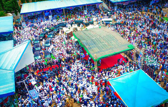 North Central Roars For Tinubu As First Lady , APC Leaders, Supporters Throng Lafia For Historic Re- Election Rally